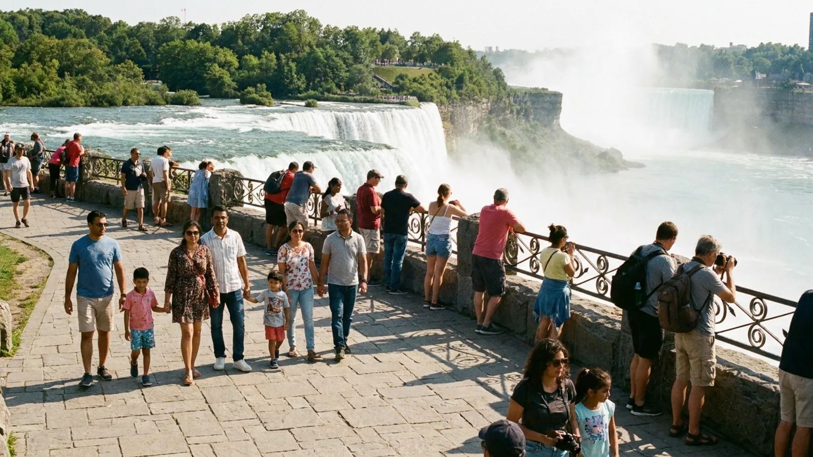 Horseshoe Falls and the free viewing area at Table Rock